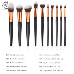 European Brush Set! 10 Pcs, Face & Eyes, Travel