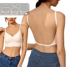 Load image into Gallery viewer, Women Invisible Bra Deep U Plunge Bras Backless Top for Dresses Sexy Lingerie with Transparent Strap Push Up Strapless Underwea