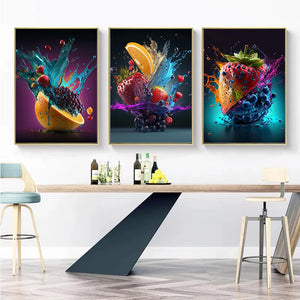 Natural Fresh Fruits Canvas Painting Kitchen Dining Room Wall Art Decor