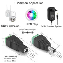 Load image into Gallery viewer, 5pairs DC 12V Female And Male Connectors 5.5x2.1mm Power Plug Adapter Jacks Sockets For Signal Color LED Strip Light CCTV Camera