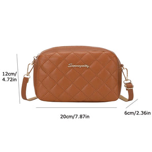 Women's Small Shoulder Bag PU Leather Crossbody Messenger Handbag Wide Strap Purse