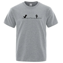 Load image into Gallery viewer, Funny Cactus Dinosaur Printed T-Shirt Men Tops 100% Cotton T-shirt for Men Women Casual O-Neck Streetwear Basic Tops Geek Tees
