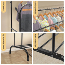 Load image into Gallery viewer, Double-track, double-rod storage rack, coat hanger, adult and children's clothing rack, display rack, shoe rack, clothes rail