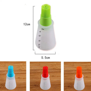 3pcs Silicone BBQ Oil Bottle Brush Set Flat-Bottom Easy Clean Cookware Barbecue