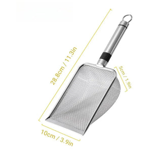 Stainless Steel Cat Litter Scoop Aluminum Alloy Pet Cleaning Tool Durable Handle