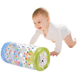 Inflatable Baby Crawling Roller Toy with Rattle & Ball - Early Educational Toy