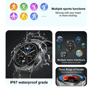 2024 Smart Watch GT HD Screen Bluetooth Call GPS Tracker Heart Rate Waterproof