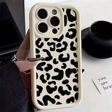 Load image into Gallery viewer, Black Leopard Print Pattern Silicone Phone Case For iPhone 17 11 12 13 14 15 16 Pro Max 16E X XS XR 7 8 Plus 16 Shockproof Cover