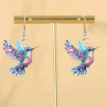 Load image into Gallery viewer, FTCY Acrylic Hummingbird Earrings For Women Retro Style Colorful Bird Drop Earrings Women's Jewelry Gifts