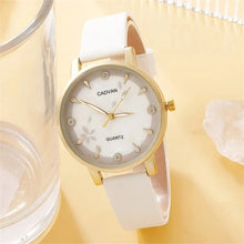 Load image into Gallery viewer, Women&#39;s Luxury Leather Bracelet Quartz Watch Sports Dress White Dial Wristwatch