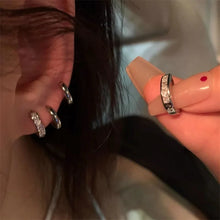 Load image into Gallery viewer, 4Pcs/set Stainless Steel Aesthetic Zircon Crystal Hoop Earrings for Women Egirl New Y2K Cool Daily Wear Jewelry Accessories