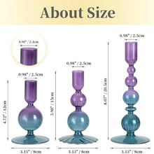 Load image into Gallery viewer, 3Pc/Set Glass Candle Holders Flower Vase Candlestick for Home Wedding Table Centerpiece Decoration