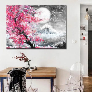 Scandinavian Mount Fuji Watercolor Poster Home Decor