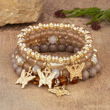 Load image into Gallery viewer, 4Pcs Bohemian Butterfly Charm Bracelet Set Crystal Beads Fashion Jewelry