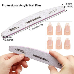 6Pcs Professional Nail Files Manicure Pedicure Set Polishing Buffer Tools Kit