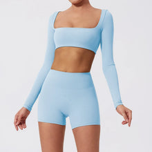 Load image into Gallery viewer, Ctenkevet Long-Sleeved Sports Fitness Set Women Outdoors Running Activewear Female Yoga Clothes Crop Top Sport Outfit For Woman