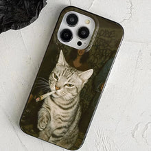 Load image into Gallery viewer, Fashion Kitten Smoking Pattern Phone Case For iPhone 11 12 13 14 15 16 17 Pro Max 16E 17Air X XR XS Max 7 8 Plus SE2 Soft Cover