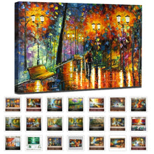 Load image into Gallery viewer, Modern Abstract Wall Art - Night Landscape with Colorful Trees - HD Oil on Canvas Poster