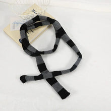 Load image into Gallery viewer, Women Harajuku Cotton Scarves Y2k Black Grey Stripe Long Scarves 180cm Thin Long Decorative Neckerchief Fashion Streetwear