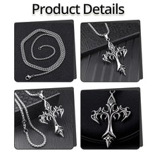 Load image into Gallery viewer, Stainless Steel Flame Cross Pendant Necklace Hip Hop Fashion Jewelry