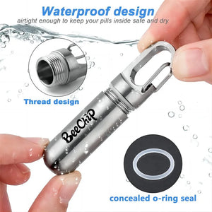 Stainless Steel Waterproof Pill Box Travel Daily Medication Container Holder