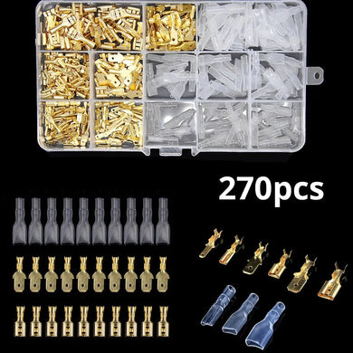 270PCS Insulated Crimp Terminals Kit, Electrical Connector Assorted Box