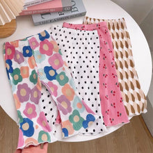 Load image into Gallery viewer, Summer Girls Polka Dot Flare Pants - Wide Leg, Toddler Trousers, 2-7Y Spring Autumn