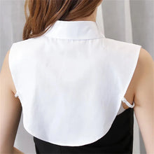 Load image into Gallery viewer, Women's Solid Colour Black White Vertical Small Flip Collar Versatile Shirt Jumper Jumper Fashion Lace False Collar Four Seasons