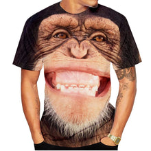 Load image into Gallery viewer, New casual men's new 3D design spoof gorilla funny monkey T-Shirt Funny pout monkey 3D printing Summer Short Sleeve Shirt Kids