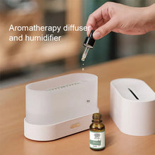 Load image into Gallery viewer, Kinscoter Ultrasonic Aroma Diffuser with LED Flame Lamp - Relaxing Mist Maker