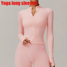 Load image into Gallery viewer, Yoga Long Sleeve Sports Jacket Women's Zip Fitness Yoga Shirt Slim Fit Gym Top Activewear Running Coats Workout Cycling Clothes