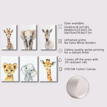 Load image into Gallery viewer, Safari Nursery Decor Set of 3 Poster Jungle Animal Nursery Wall Art Prints Baby Animal Prints Children&#39;s Room Bedroom Decoration