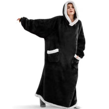 Load image into Gallery viewer, Super Long Flannel Blanket with Sleeves Winter Hoodies Sweatshirt Women Men Pullover Fleece Giant TV Blanket Oversized