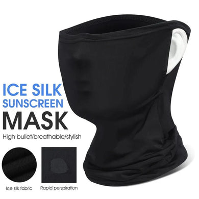 Ice Silk Bike Face Mask  Summer, Breathable, UV Sun Protection