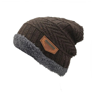 Men's & Women's Winter Beanie Hat - Thick Knitted Cap with Fur Lining, Warm Gorro