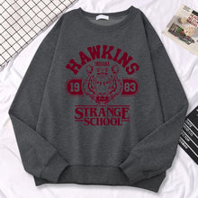 Load image into Gallery viewer, Casual Street Womens Sweatshirt Hawkins High School Indiana 1983 Printing Hoodies Loose Crewneck Pullovers Warm Fleece Clothes