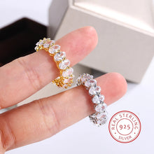 Load image into Gallery viewer, New Luxury Female White Crystal Stone Ring Rose Gold Silver Wedding 925 Silver Ring Female Cute Oval Zircon Engagement Jewelry
