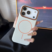 Load image into Gallery viewer, Frosted Hit Color Lichee Pattern Magnetic Phone Case For iPhone 17 Air 16 15 14 13 12 11 Pro Max Plus For Magsafe TPU Soft Cover