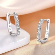925 Sterling Silver  Circle Hoop Earrings for Women Fashion Luxury  Crystal Zirconia Earrings Party Wedding Versatile Jewelry