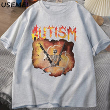 Load image into Gallery viewer, Autistic Funny Skeleton T-Shirt Men Women Autism Meme Graphic T Shirts Harajuku Fashion Cotton Vintage T Shirt Unisex Streetwear
