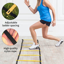 Load image into Gallery viewer, 1 Set Of Soccer Speed Quickness Agility Training Set Agility Ladder, (19.6 ft Long With 12 Rungs)