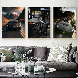 Modern Lamborghini Supercar Wall Art - HD Canvas Oil Painting Poster for Home Decor