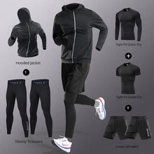 Load image into Gallery viewer, 3-7Pcs Men's Ice Fiber Quick-Dry Running Fitness Full Set/Suit Tracksuit For Marathon, Training Cycling，Jogging,Gym， sweatpants