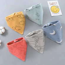 Load image into Gallery viewer, 5pcs Baby Bandana Bibs: Cotton Triangle Scarf Waterproof Absorbent Newborn