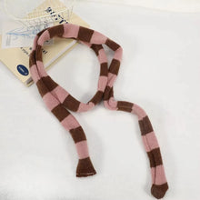 Load image into Gallery viewer, Women Harajuku Cotton Scarves Y2k Black Grey Stripe Long Scarves 180cm Thin Long Decorative Neckerchief Fashion Streetwear