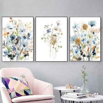 Watercolor Botanical Flowers Canvas Prints Nordic Wall Art Living Room Decor