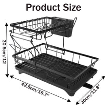 Load image into Gallery viewer, Dish Drying Rack 2-Tier Compact Kitchen Dish Rack Dish Drainer with Chopstick Cylinder Kitchen Drainer rack with spout