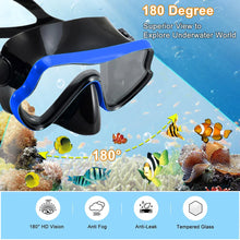 Load image into Gallery viewer, Mask Fin Snorkel Set Snorkel Gear for Adult Panoramic View Snorkel Mask Adjustable Dive Flipper Dry Top Snorkel and Travel Bag