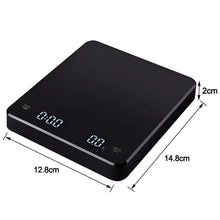 Load image into Gallery viewer, 1Set Electronic Coffee Scale with Silicone Pad Digital Coffee Scale with Timer LED Display USB Charging Home Cafe Use Good Gift
