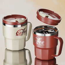 Load image into Gallery viewer, WORTHBUY Coffee Mug With Lid&amp;Handle 304 Stainless Steel Tea Milk Coffee Cup Double Wall Insulated Anti Scalding Drinking Cup